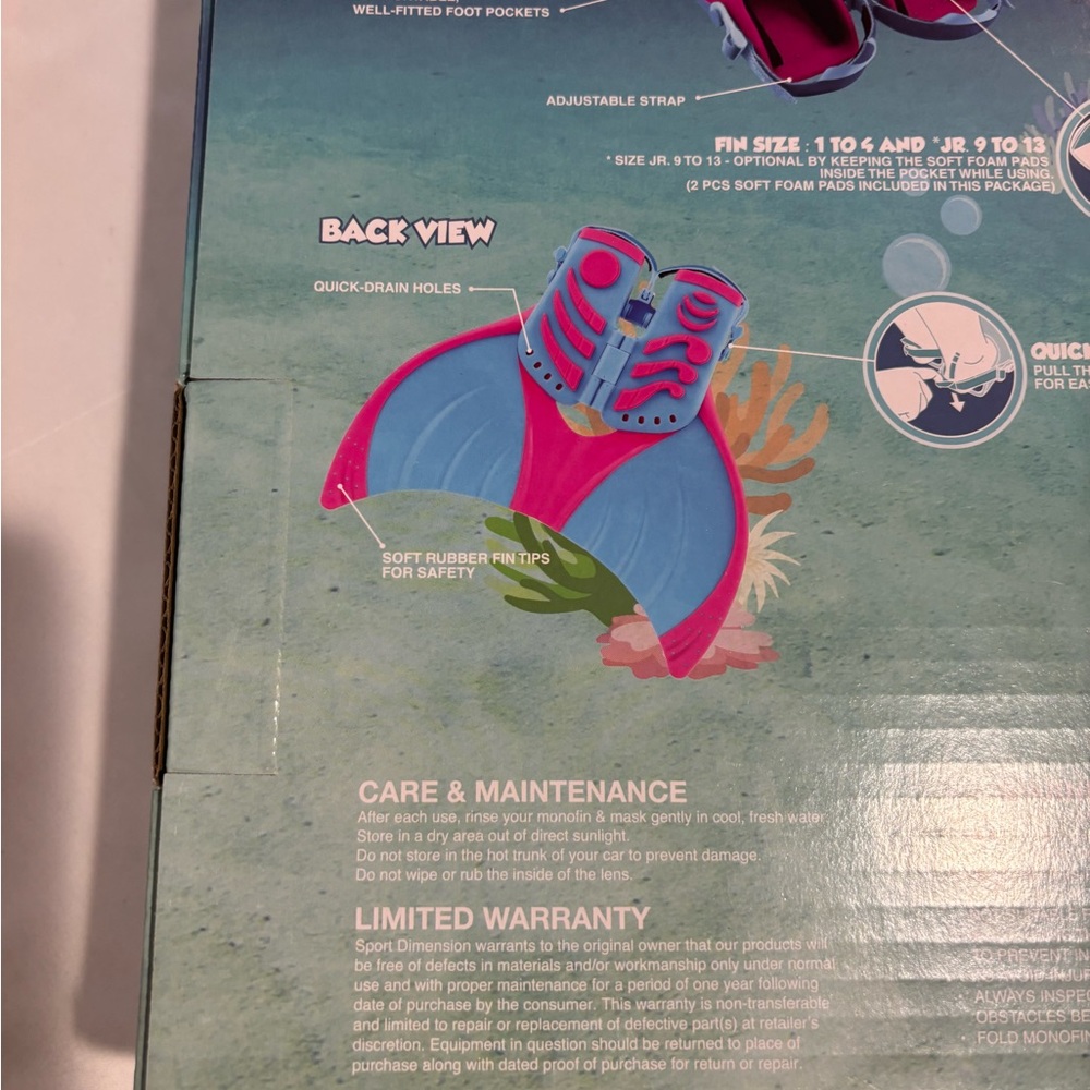 Body Glove Mermaid Monofin and Mask NIB - Picture 8 of 11